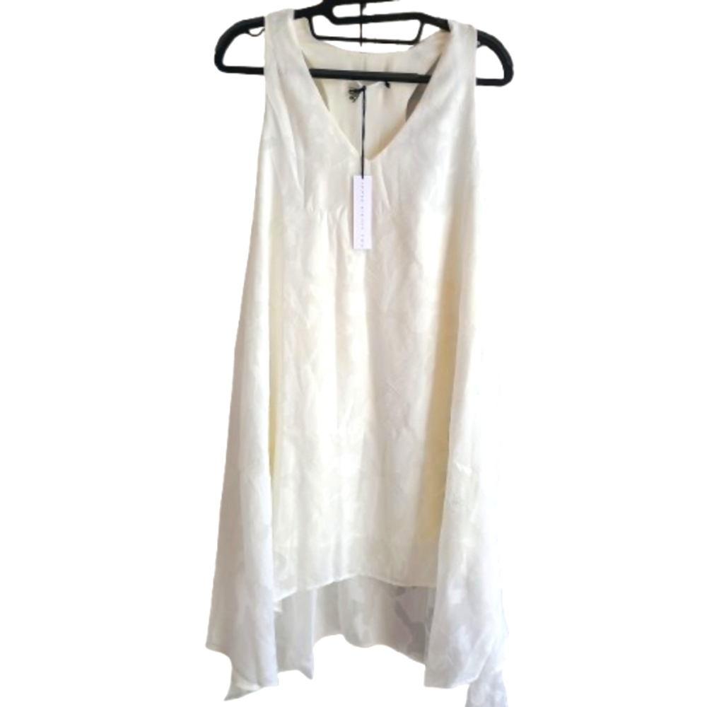 NWT Three Eighty Two Elegant Piper White  Sleeveless Lace‎ Dress Lined LWD
